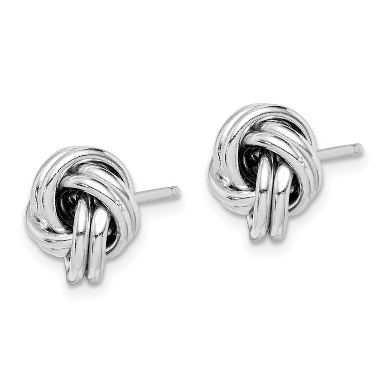 Sterling Silver Rhodium-Plated Love Knot Earrings