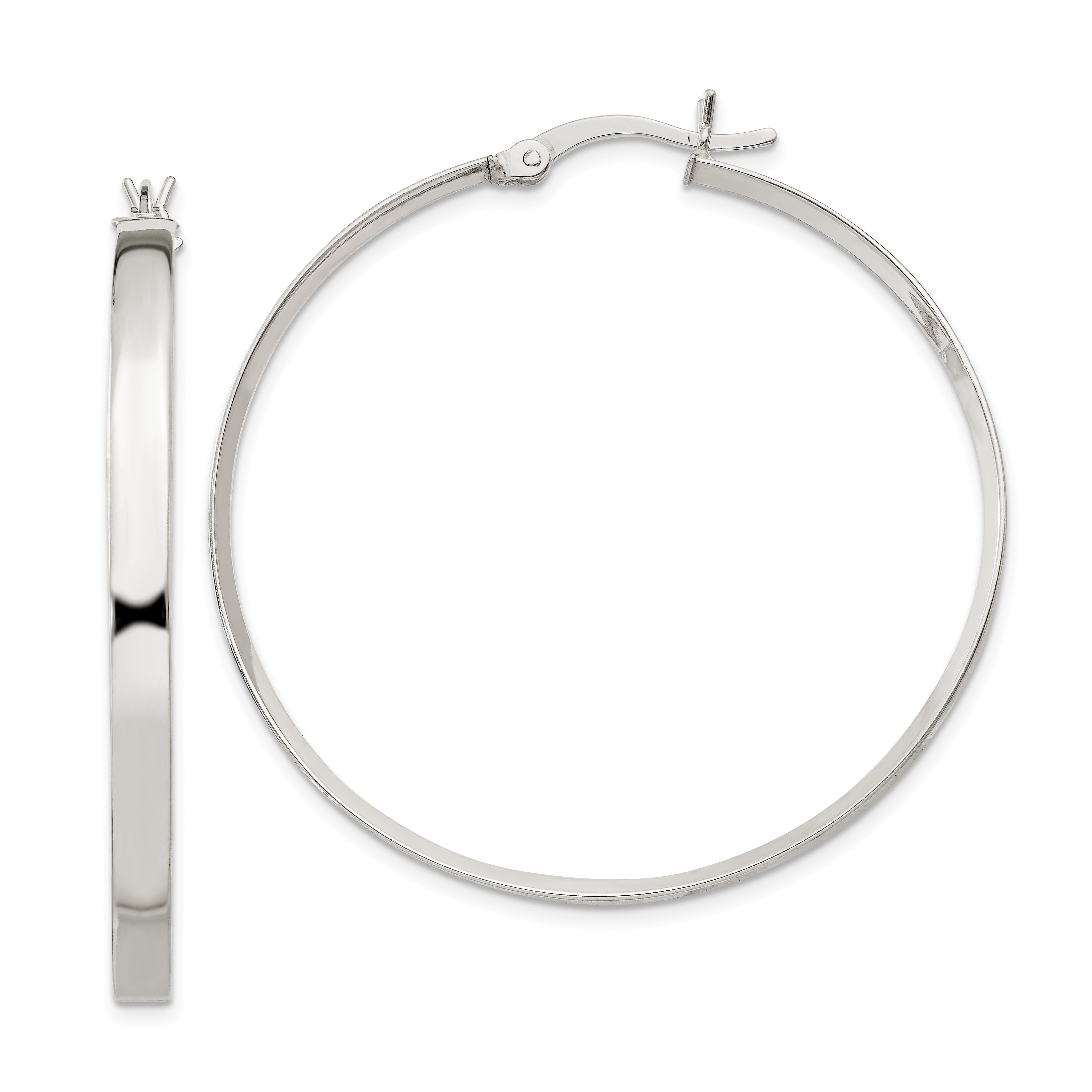 Sterling Silver 2.75X40mm Hoop Earrings