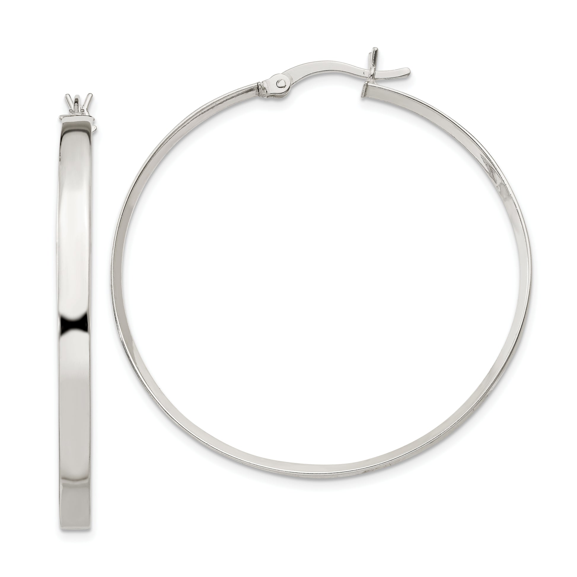 Sterling Silver 2.75X40mm Hoop Earrings