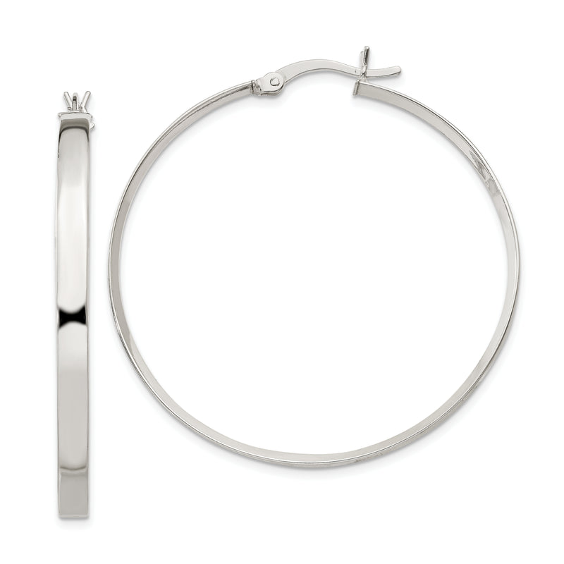 Sterling Silver 2.75X40mm Hoop Earrings