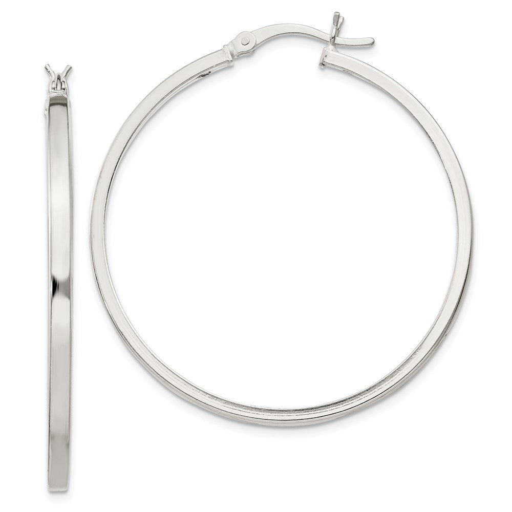 Sterling Silver 2.5X40mm Polished Hoop Earrings