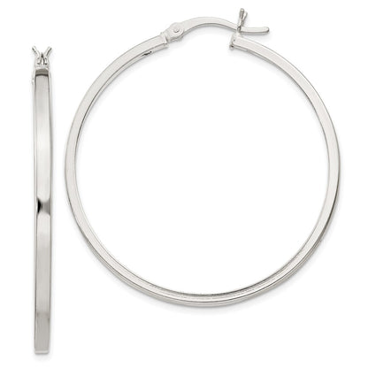 Sterling Silver 2.5X40mm Polished Hoop Earrings