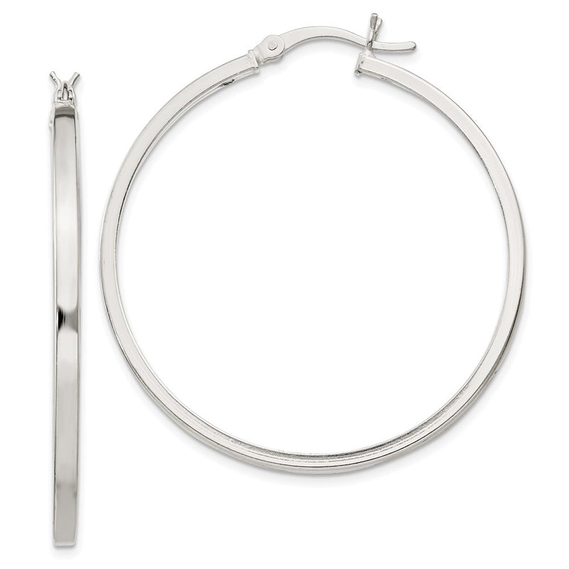 Sterling Silver 2.5X40mm Polished Hoop Earrings