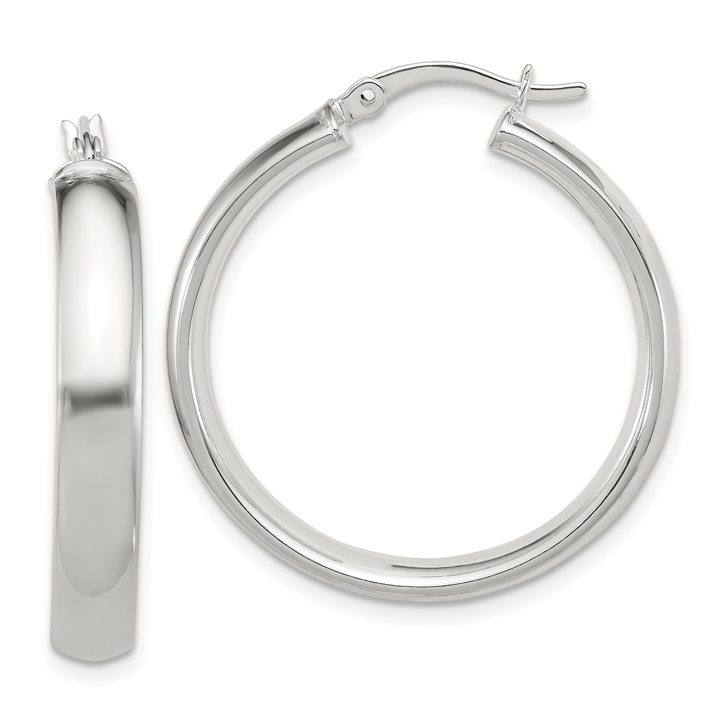 Sterling Silver 5X30mm Hoop Earrings