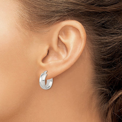Sterling Silver Polished 6mm Round Hoop Earrings