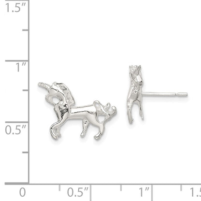 Sterling Silver Unicorn Mini Earrings