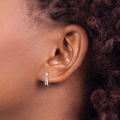Sterling Silver Polished A Dangle Post Earrings