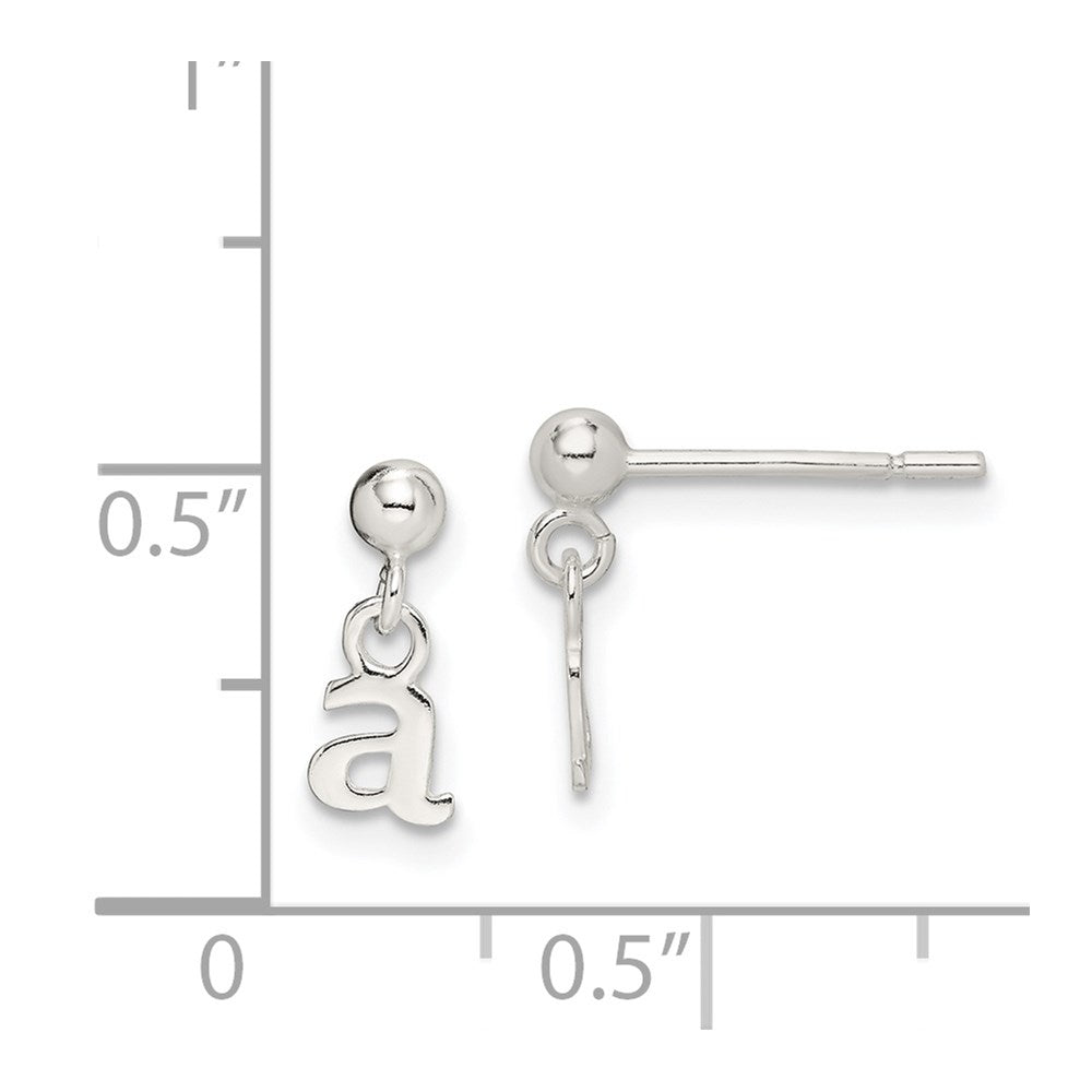 Sterling Silver Polished A Dangle Post Earrings