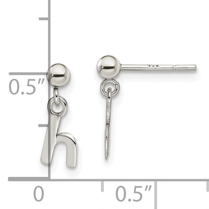 Sterling Silver Polished H Dangle Post Earrings