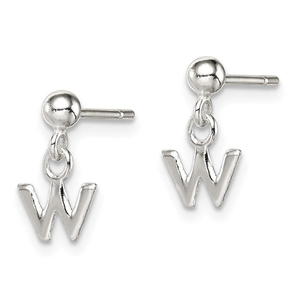 Sterling Silver Polished W Dangle Post Earrings