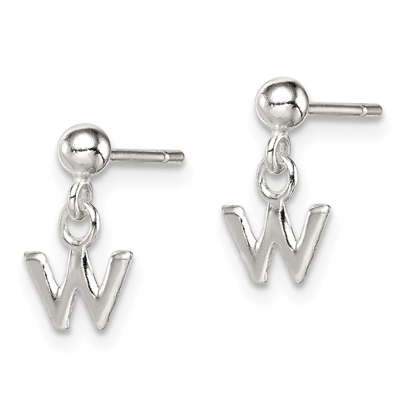 Sterling Silver Polished W Dangle Post Earrings