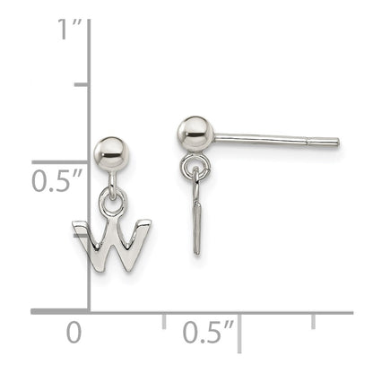 Sterling Silver Polished W Dangle Post Earrings