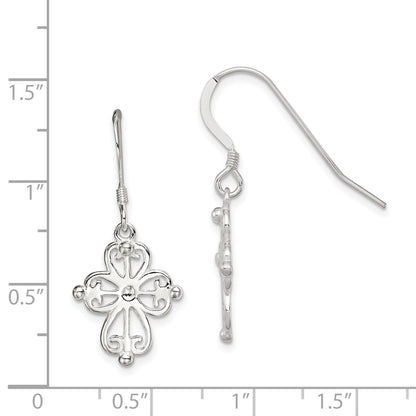 Sterling Silver Cross Dangle Earrings
