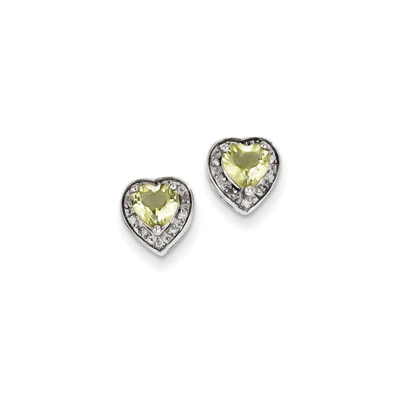 Sterling Silver Diamond & Lemon Quartz Earring