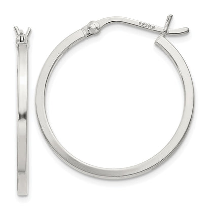 Sterling Silver 1.5x25mm Hoop Earrings