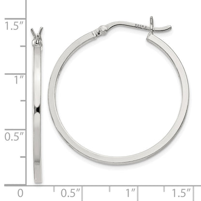 Sterling Silver 1.5x30mm Hoop Earrings