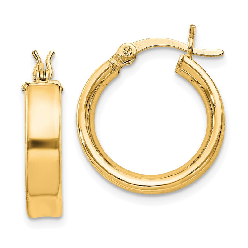 Sterling Silver Flash Gold-Plated 4x16mm Hoop Earrings