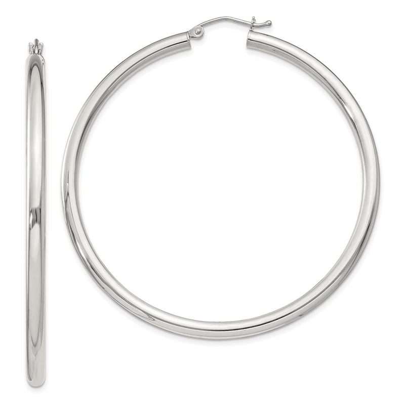 Sterling Silver 3mm Round Hoop Earrings