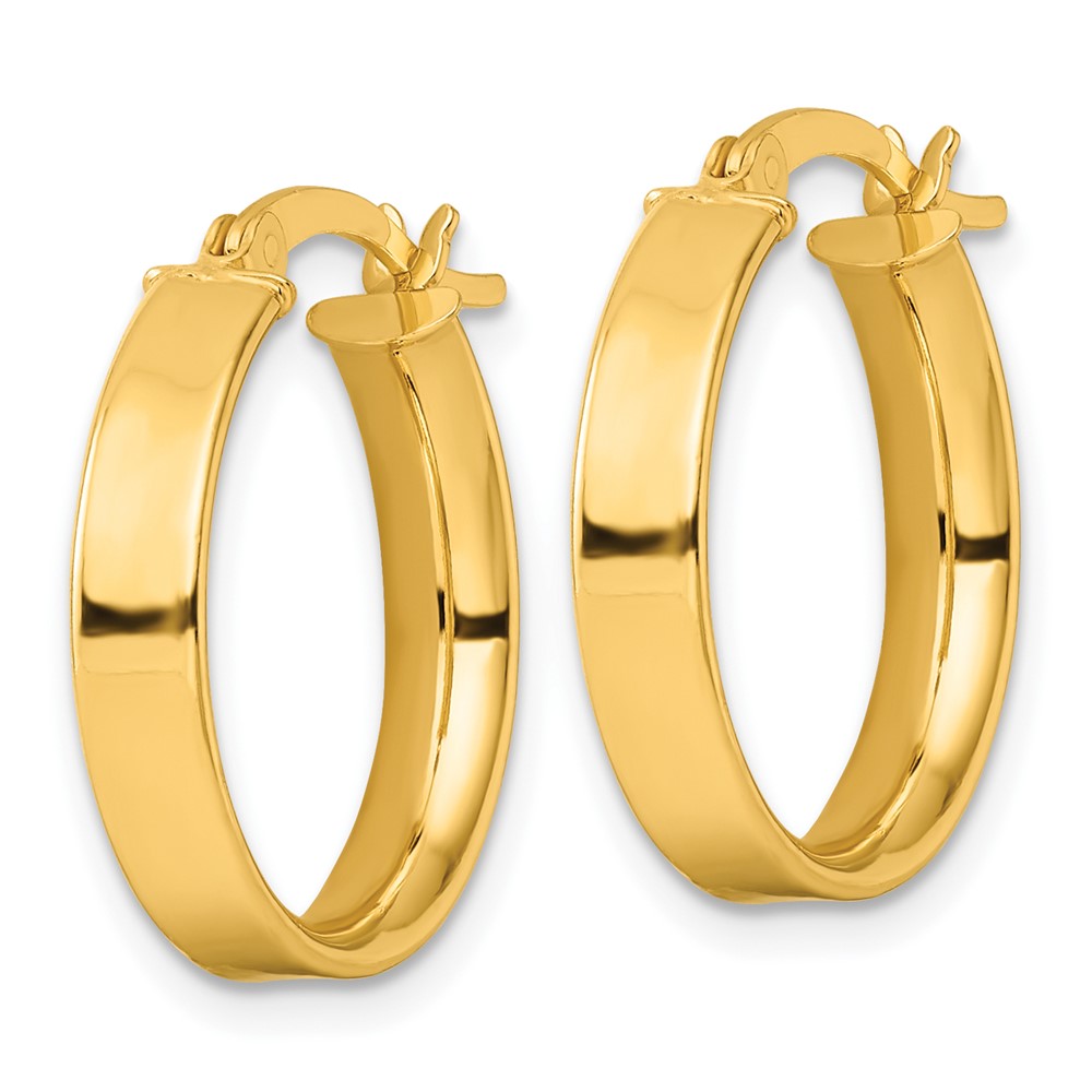 Sterling Silver Flash Gold-Plated 4.25x20mm Hoop Earrings