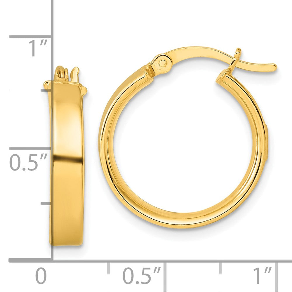 Sterling Silver Flash Gold-Plated 4.25x20mm Hoop Earrings