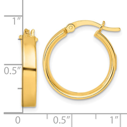 Sterling Silver Flash Gold-Plated 4.25x20mm Hoop Earrings