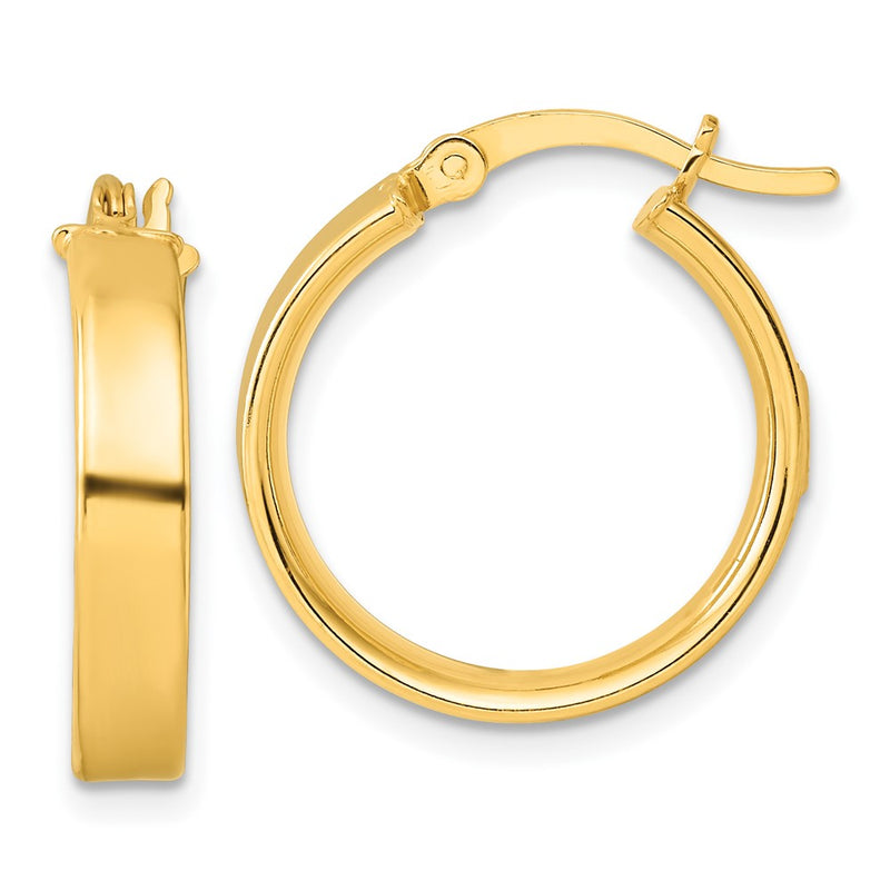Sterling Silver Flash Gold-Plated 4.25x20mm Hoop Earrings