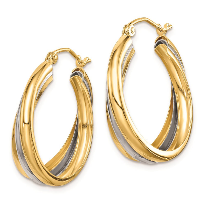 Sterling Silver Rhodium-Plated Vermeil Triple Hoop Earrings