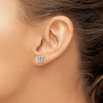 Sterling Silver Polished Butterfly Children'S Post Earrings