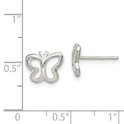 Sterling Silver Polished Butterfly Children'S Post Earrings
