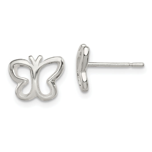 Sterling Silver Polished Butterfly Children'S Post Earrings