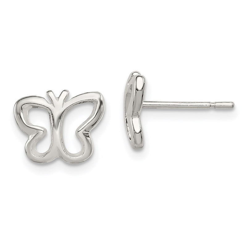Sterling Silver Polished Butterfly Children'S Post Earrings