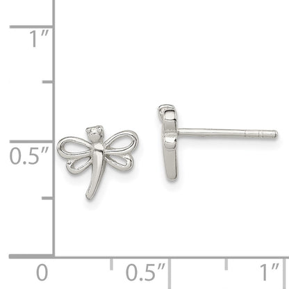 Sterling Silver Polished Dragonfly Children'S Post Earrings