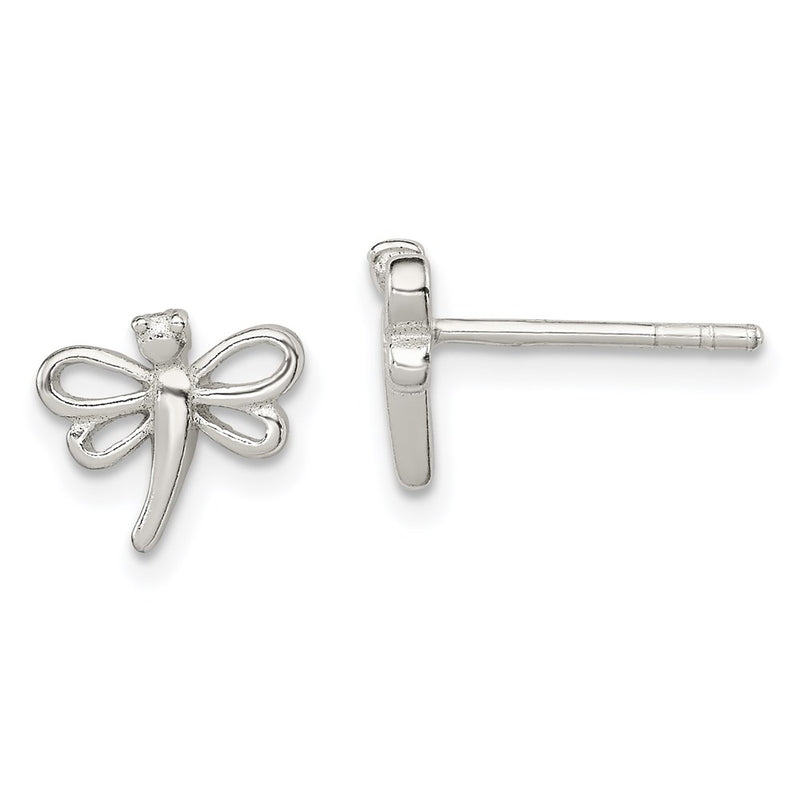 Sterling Silver Polished Dragonfly Children'S Post Earrings