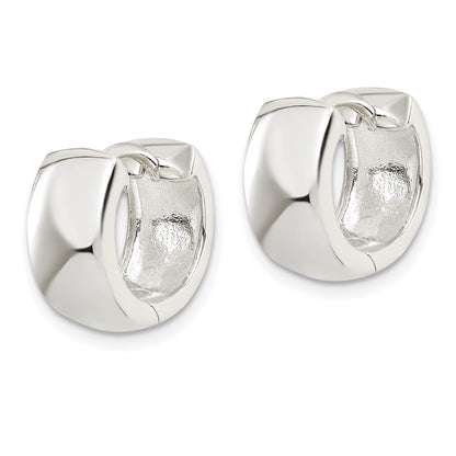 Sterling Silver Rhodium-Plated Hinged Hoop Earrings