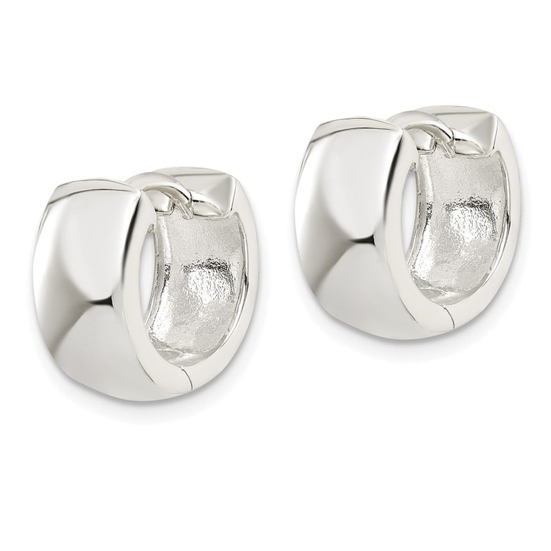 Sterling Silver Rhodium-Plated Hinged Hoop Earrings