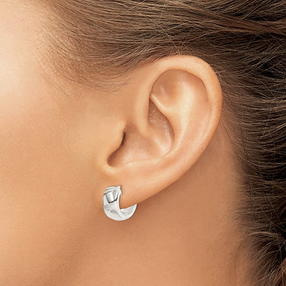 Sterling Silver Rhodium-Plated Hinged Hoop Earrings