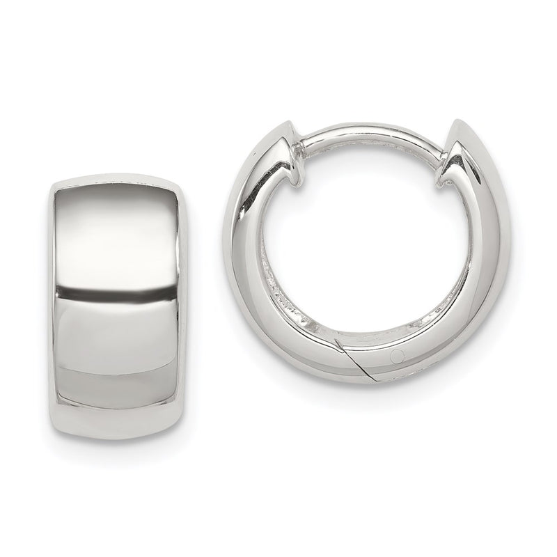 Sterling Silver Rhodium-Plated Hinged Hoop Earrings