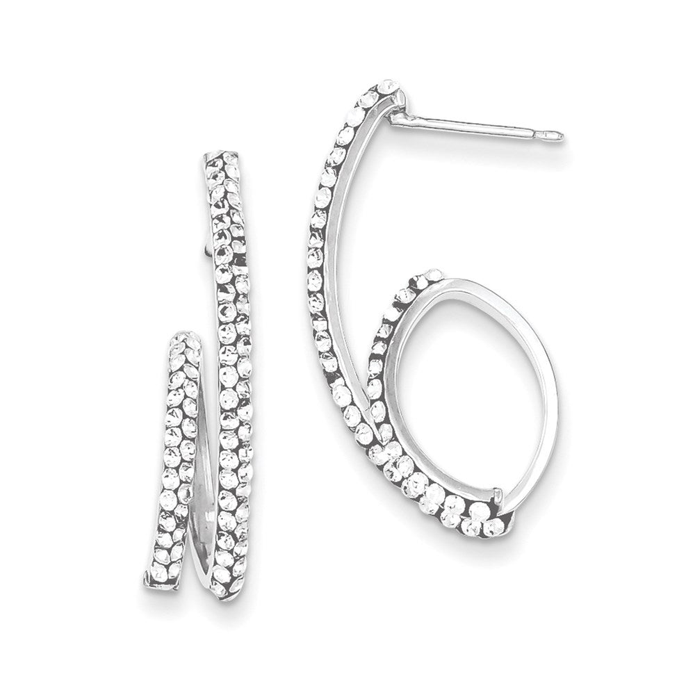 Sterling Silver Stellux Crystal Dangle Post Earrings