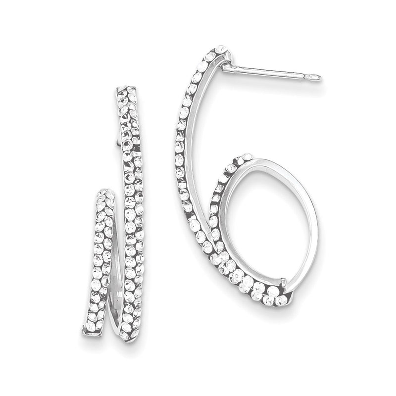 Sterling Silver Stellux Crystal Dangle Post Earrings