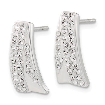 Sterling Silver Stellux Crystal Post Dangle Earrings