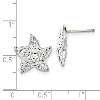 Sterling Silver & Clear Preciosa Crystal Star Post Earrings