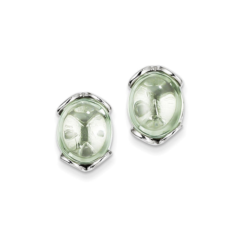 Sterling Silver Green Quartz Earrings
