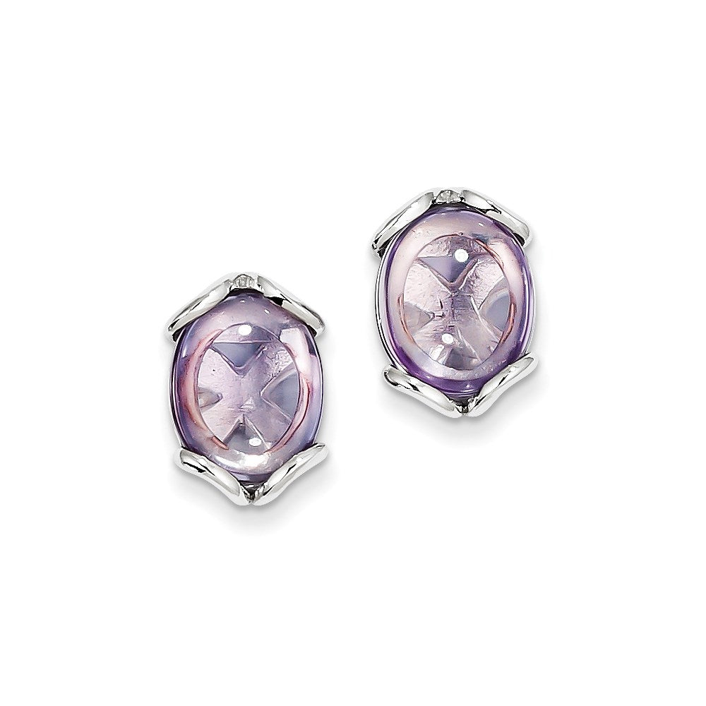 Sterling Silver Pink Quartz Earrings
