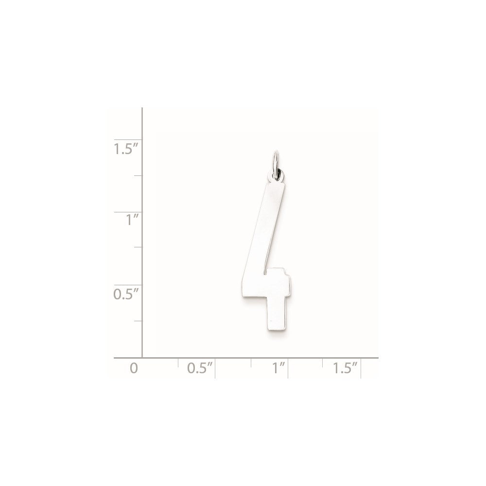 Sterling Silver Ss Large Elongated Polished Number 4