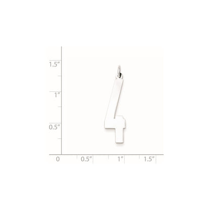 Sterling Silver Ss Large Elongated Polished Number 4