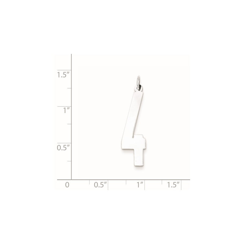 Sterling Silver Ss Large Elongated Polished Number 4