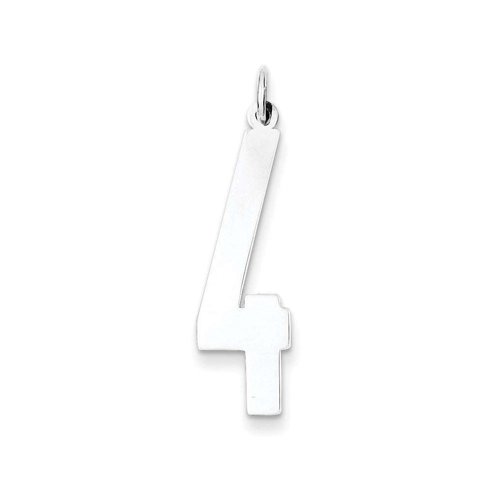 Sterling Silver Ss Large Elongated Polished Number 4