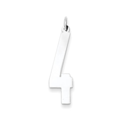 Sterling Silver Ss Large Elongated Polished Number 4