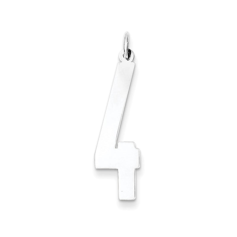 Sterling Silver Ss Large Elongated Polished Number 4