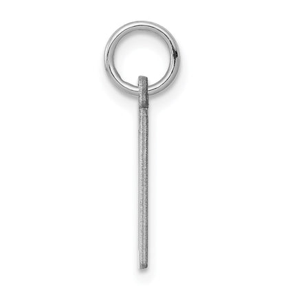 Sterling Silver Silver/Rhodium-Plated Elongated Polished Number 0 Charm
